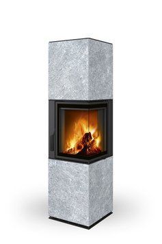 HARMONY R HA 20 - акумуляційний кутовий камін в облицюванні з каменю HARMONY R HA 20 - акумуляційний кутовий камін в облицюванні з каменю фото
