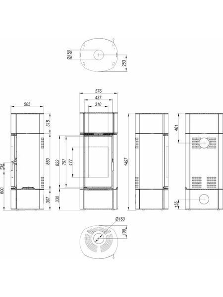 Сталева піч Defro Home ORBIS EXTENTO F Чорний Сталева піч Defro Home ORBIS EXTENTO F Чорний фото