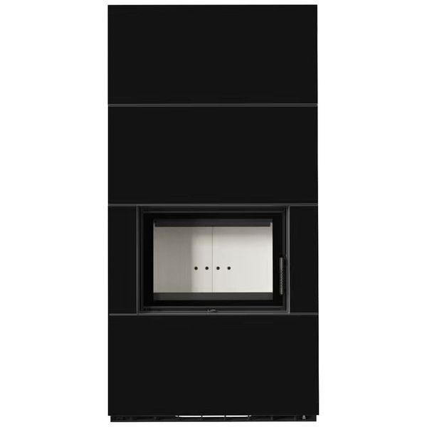 Камін Kratki FLOKI BOX 8 kW &Oslash; 160 в обудові з керамограніту NERO ASSOLUTO FLOKI/S/PF/Q/N/A фото