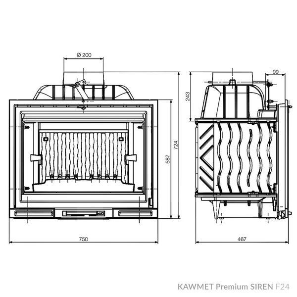 Камінна топка KAWMET Premium SIREN F24 Камінна топка KAWMET Premium SIREN F24 фото