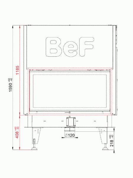 Камінна топка з водяним контуром BeF TWIN V 10 AQUATIC II. Камінна топка з водяним контуром BeF TWIN V 10 AQUATIC II. фото