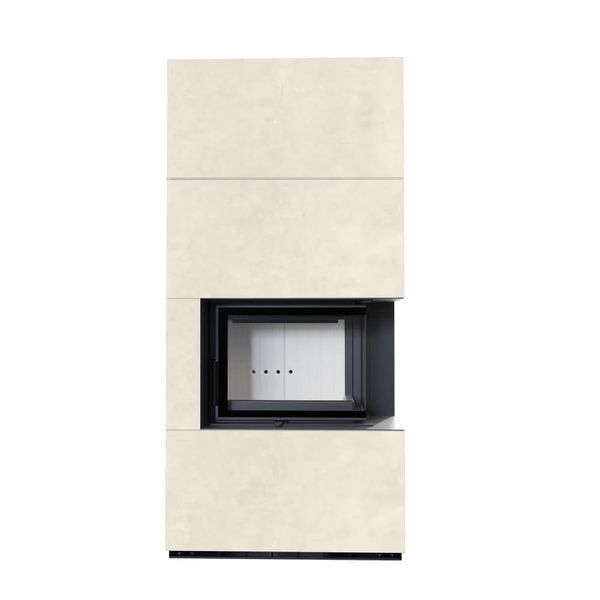 Камін Kratki FLOKI BOX правий 8 kW &Oslash; 160 в обудові з керамограніту FOKOS TALCO FLOKI/S/P/Q/F/T фото
